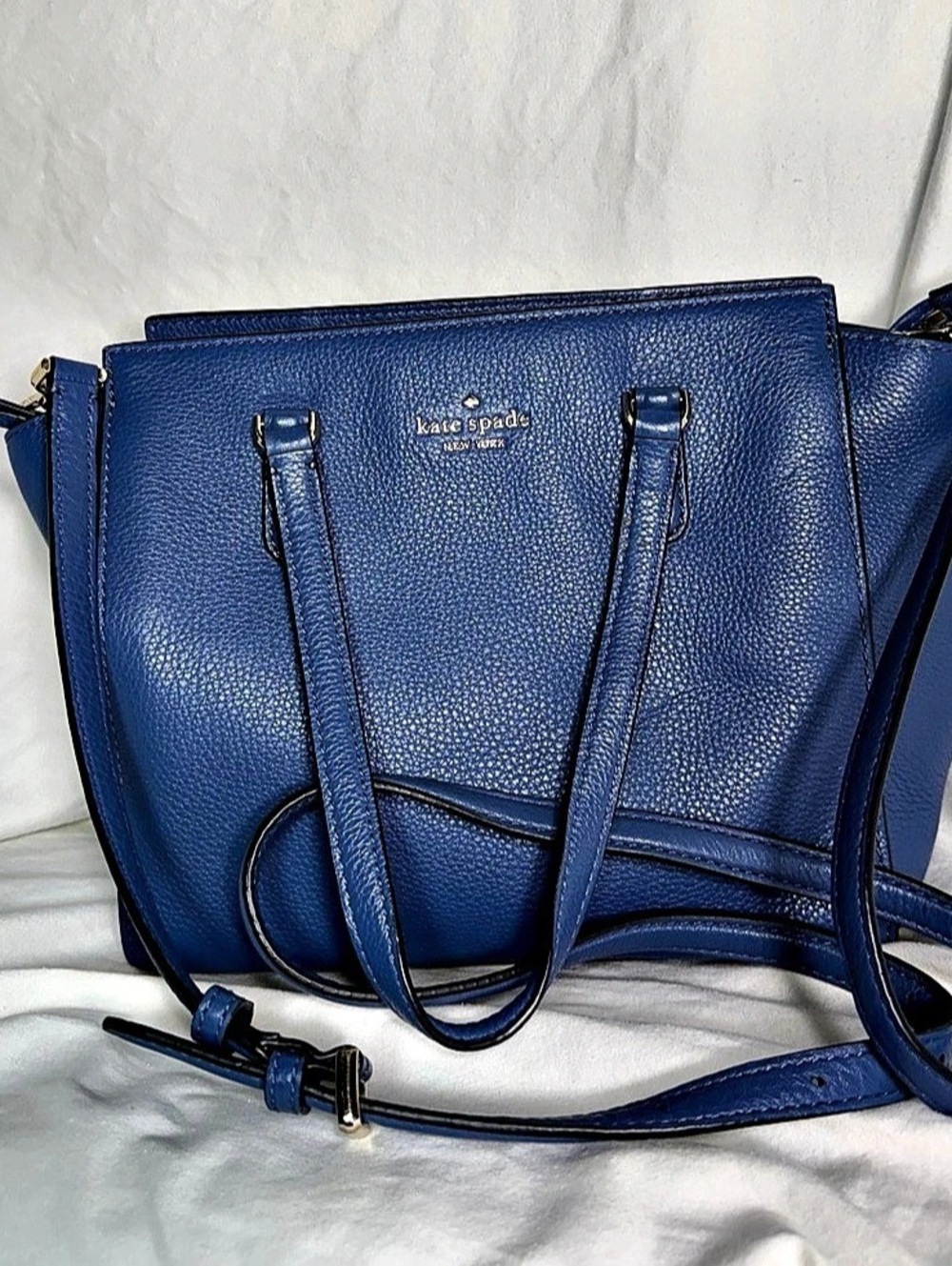 Kate Spade Blue Pebbled Leather Tote